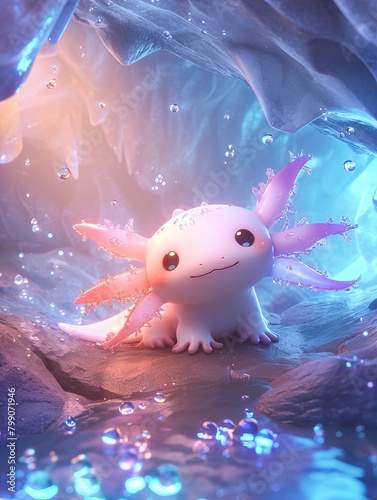 Cute axolotl character