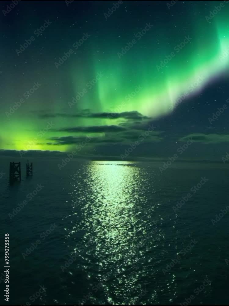 Beautiful night atmosphere at sea Beautiful night atmosphere at sea