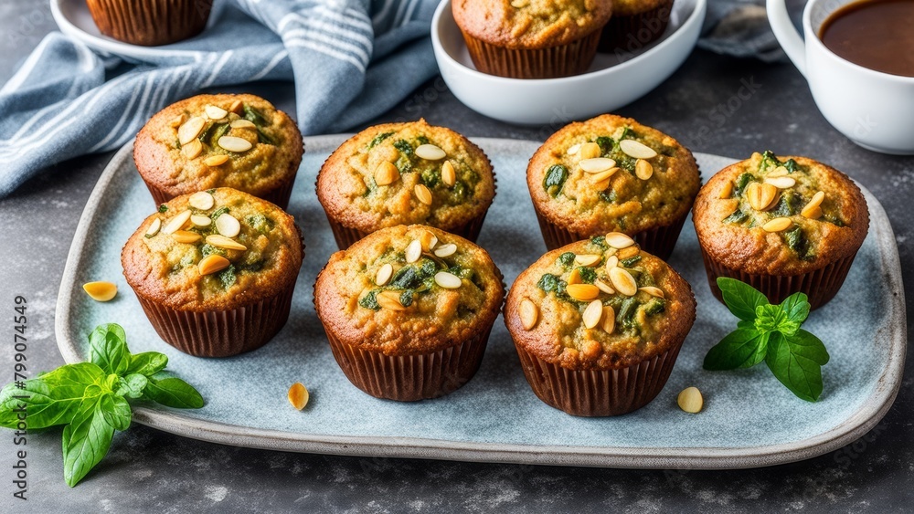 Keto cupcakes with zucchini and almonds. Keto cupcakes with zucchini and almonds.