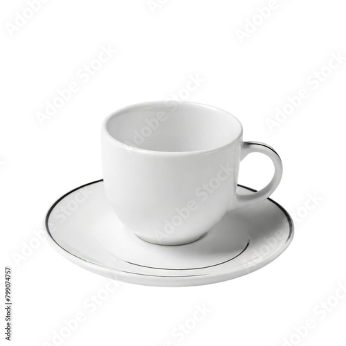 Cup and Saucer on Isolated transparent background png. generated with AI