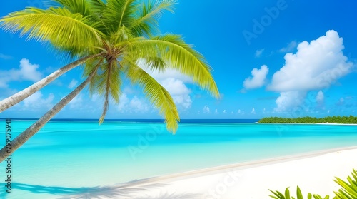 Waves on the beach create a stunning summertime scene with the mountain in the background