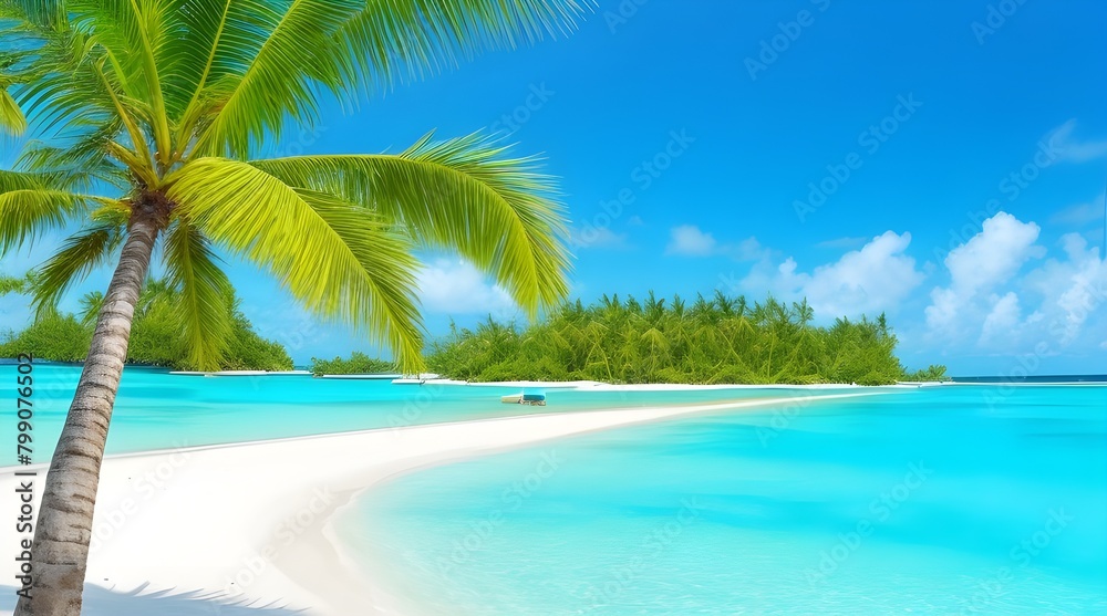 Waves on the beach create a stunning summertime scene with the mountain in the background