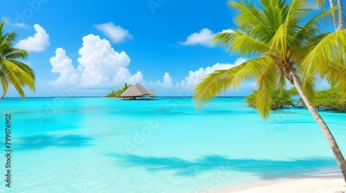 Waves on the beach create a stunning summertime scene with the mountain in the background