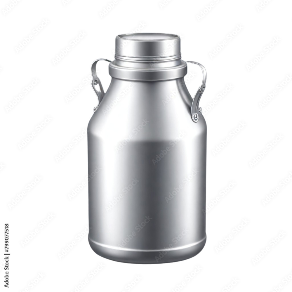Metal retro milk can on Isolated transparent background png. generated with AI Metal retro milk can on Isolated transparent background png. generated with AI