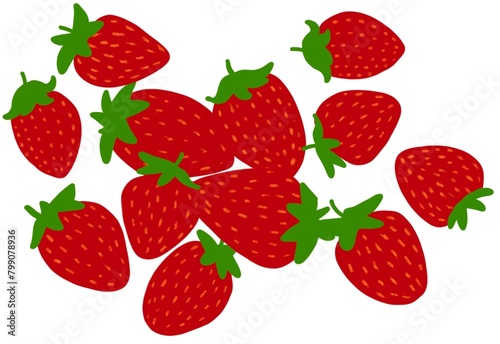 A bunch of ripe red strawberries