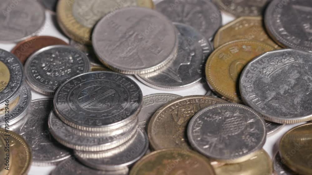 International coins other countries currency money close up 2 International coins other countries currency money close up 2