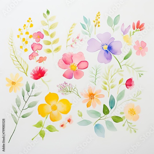 floral watercolors, vibrant floral watercolors © nattapon
