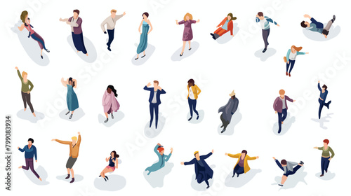 People models top view flat vector illustrations se