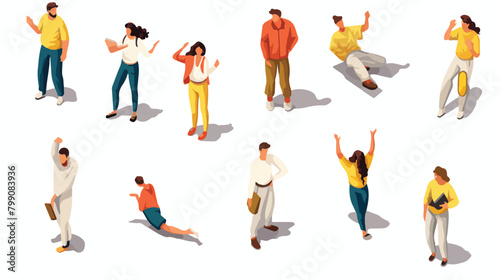 People models top view flat vector illustrations se photo