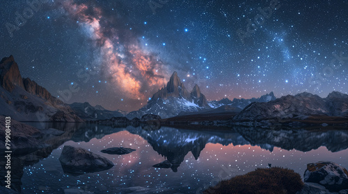 Deep space universe galaxy milky way night sky filled with stars. © DEDEED