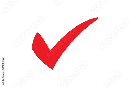 Free Download Red tick mark icon representing a successful completion or positive choice isolated on a white background for professional presentation slides. - GFXLoad