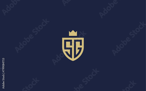letter sg with shield logo icon design vector design template inspiration