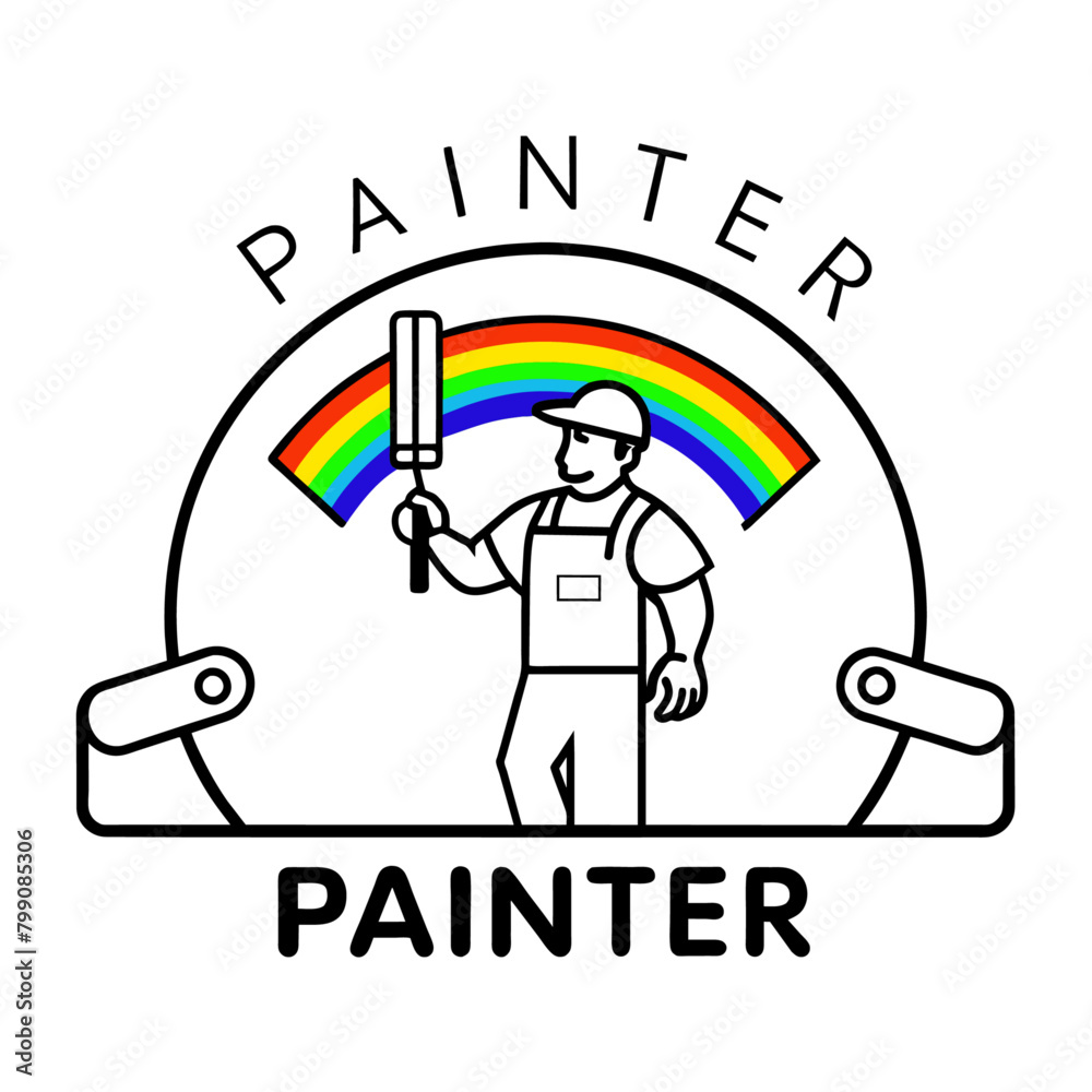 Painter logo vector art illustration (5) Painter logo vector art illustration (5)