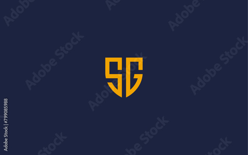letter sg with shield logo icon design vector design template inspiration