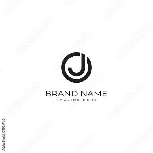 Letter OJ, JO logo icon design template elements