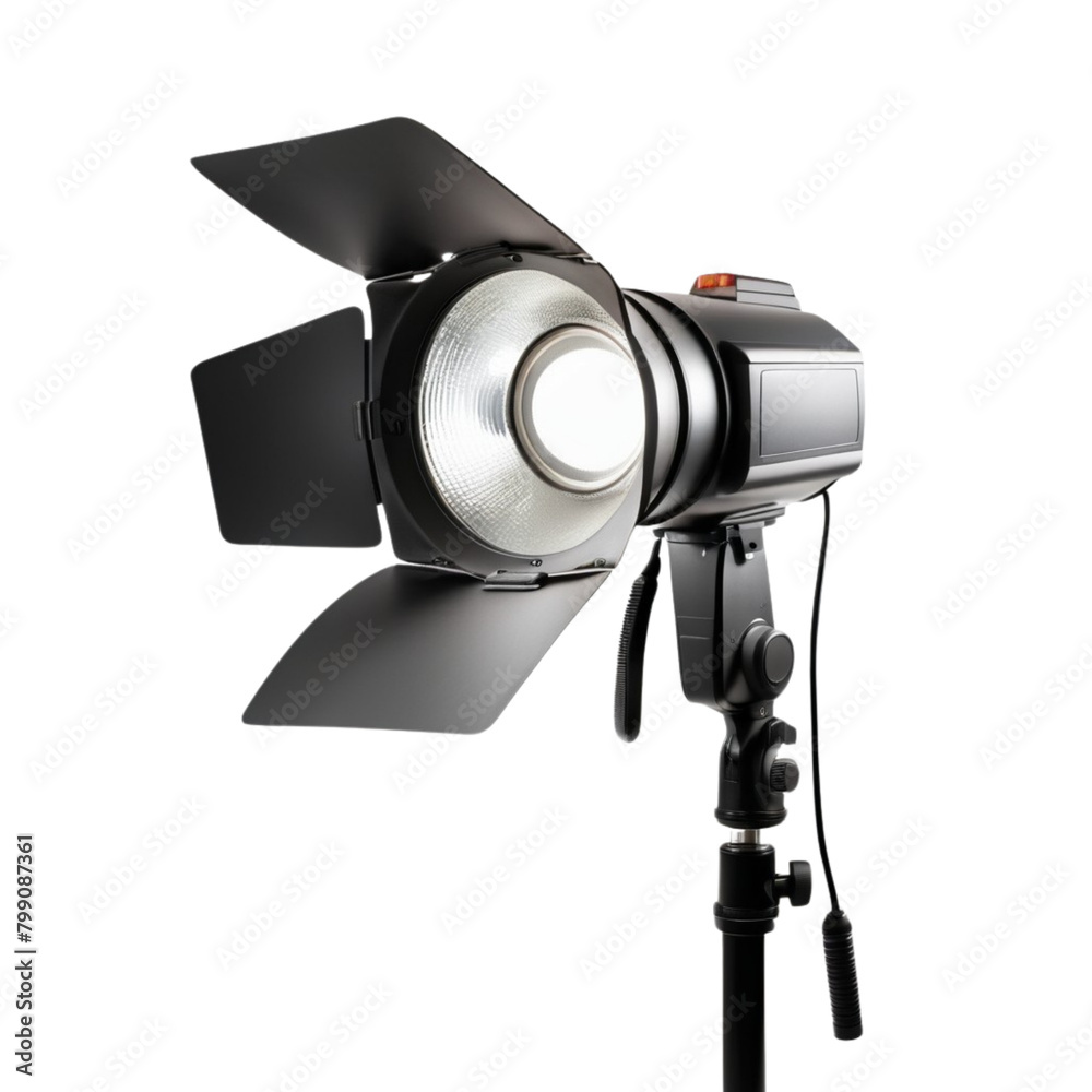 Studio lighting stands with flash on Isolated transparent background png. generated with AI Studio lighting stands with flash on Isolated transparent background png. generated with AI