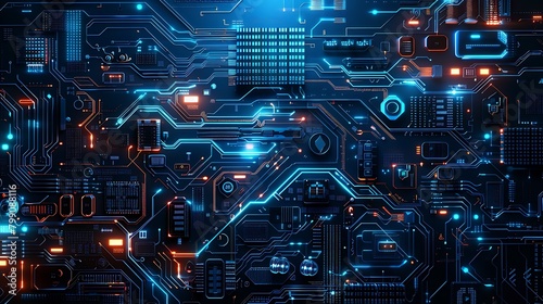 Network Design AI Abstract Futuristic Electronic Circuit Technology Background,ネットワーク デザインのAI の抽象的な未来的な電子回路技術の背景,Generative AI