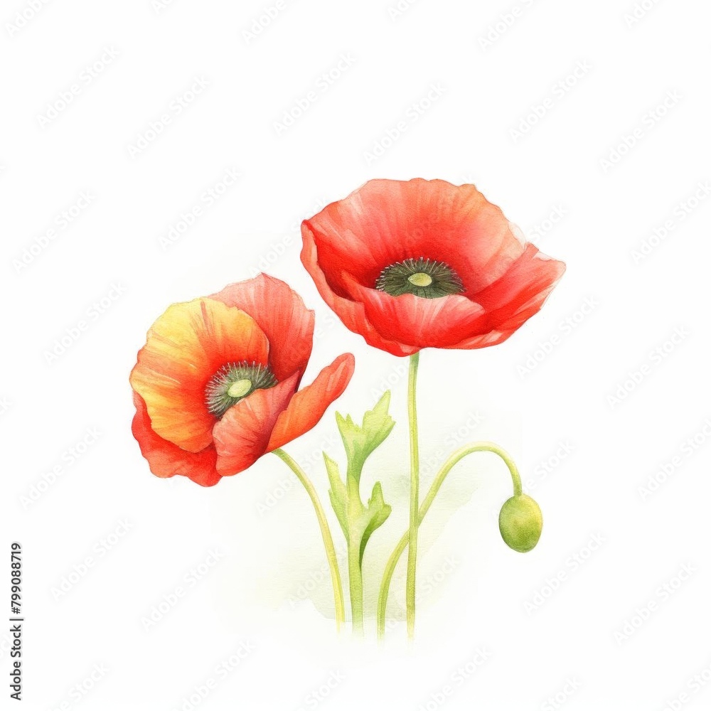 Obraz premium watercolor poppies, striking watercolor poppies