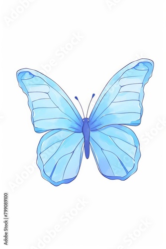 blue morpho butterfly watercolor, stunning blue morpho butterfly watercolor © nattapon