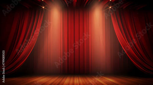 red stage curtain