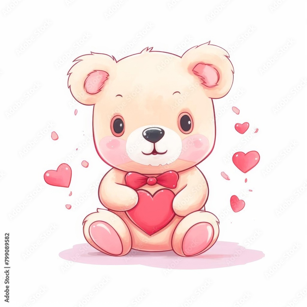 Valentine teddy bear watercolor, cuddly Valentine teddy bear watercolor Valentine teddy bear watercolor, cuddly Valentine teddy bear watercolor