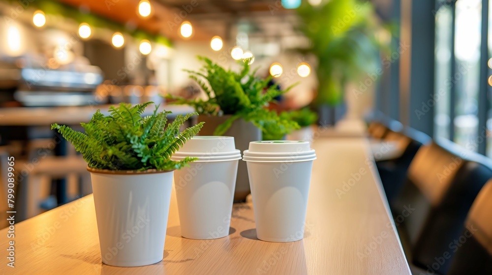 Coffee Cup Design Showcase: Modern Setting