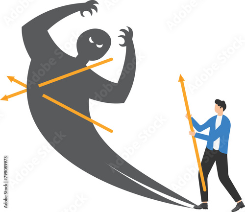 Businessman fighting his own shadow-Business concept vector

