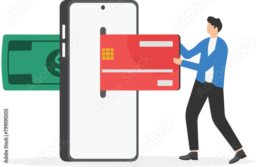 Mobile payment - shopping online with credit card and smartphone concept

