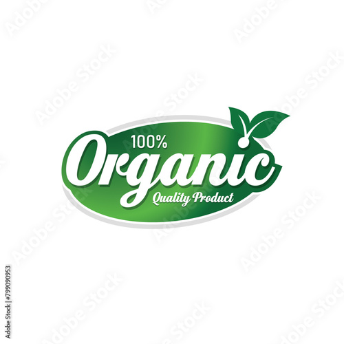 Organic product 100% natural label, 100% organic label