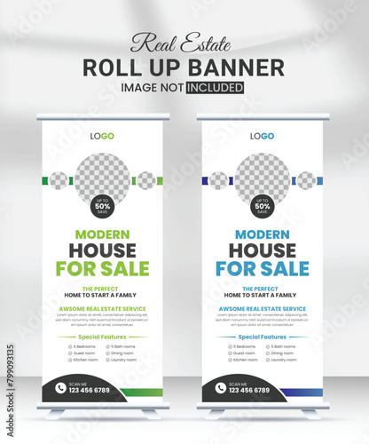 Modern creative corporate business standee x rollup pullup signage retractable banner with multiple trendy gradient colors design vector bundle template