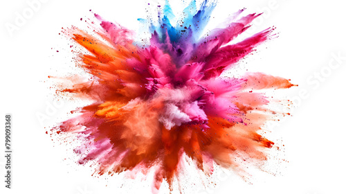 Abstract powder splatted background, Colorful powder explosion on white background , Colored cloud ,Colorful dust explode ,Colorful paint splashes and powder explosion on white background photo