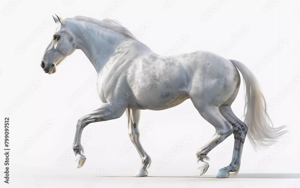 fantasy horse isolated on white very beautiful 3d illustration
