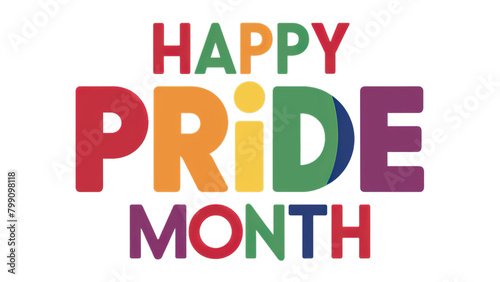 Happy Pride Month  text  isolated on transparent background  PNG  Generative ai