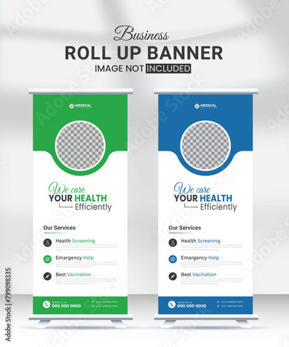 clean high quality modern medical business rollup banner design template