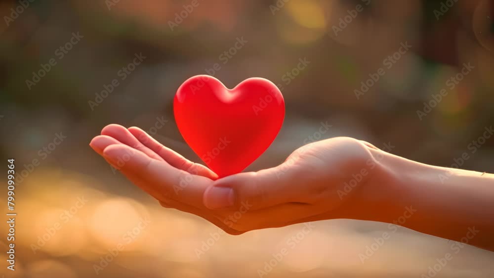 A hand holding a red heart. The heart is the main focus of the image, and it conveys a sense of love and affection A hand holding a red heart. The heart is the main focus of the image, and it conveys a sense of love and affection