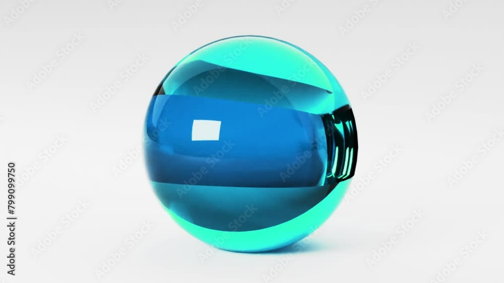 Glass sphere transparent 3d geometric shape. Techno or business looping animation background Glass sphere transparent 3d geometric shape. Techno or business looping animation background