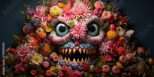 Monster made of flowers, concept of Botanical creature © koldunova