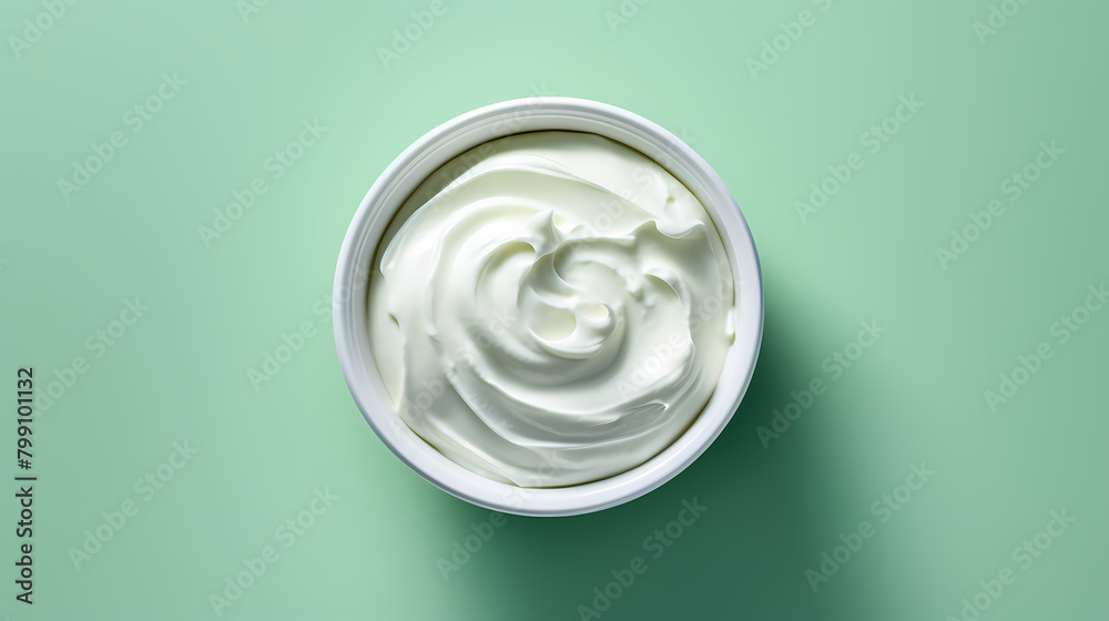 Top view of white cream