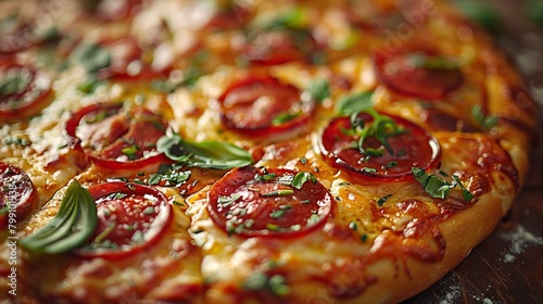 close up of pizza