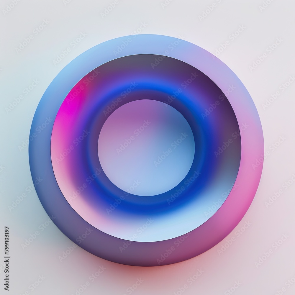 a glowing purple and blue torus isolated on a white background. a glowing purple and blue torus isolated on a white background.