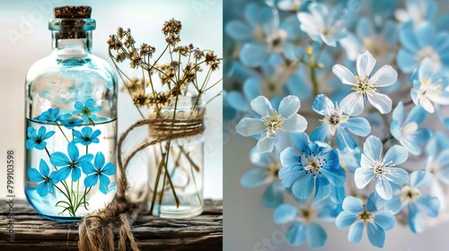 Flowers and bottles