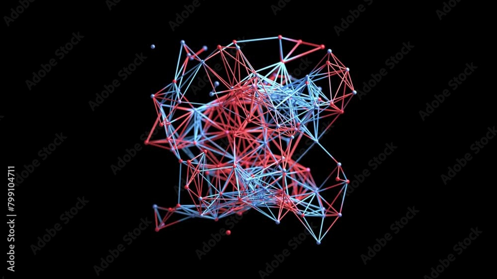artificial intelligence neural network 3d animation. Can be used to ...