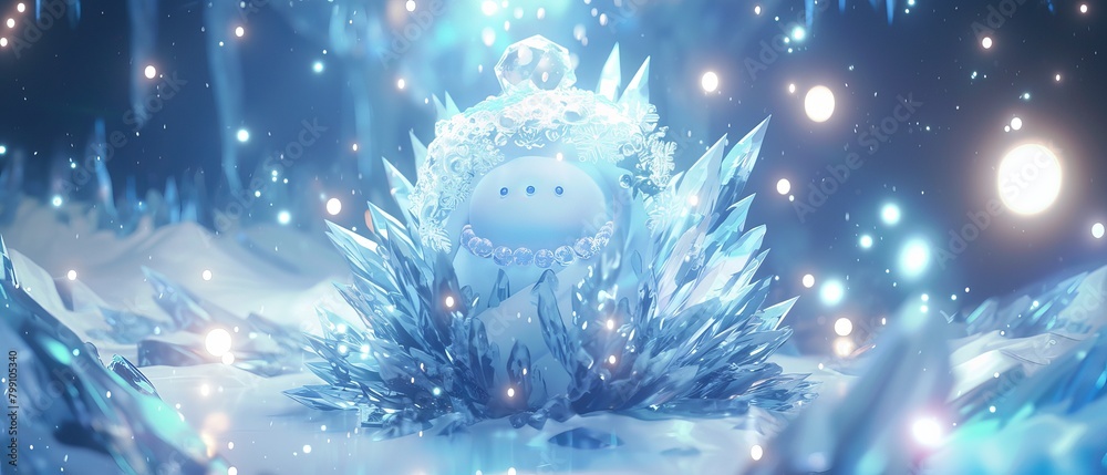 Naklejka premium Cute ice queen character