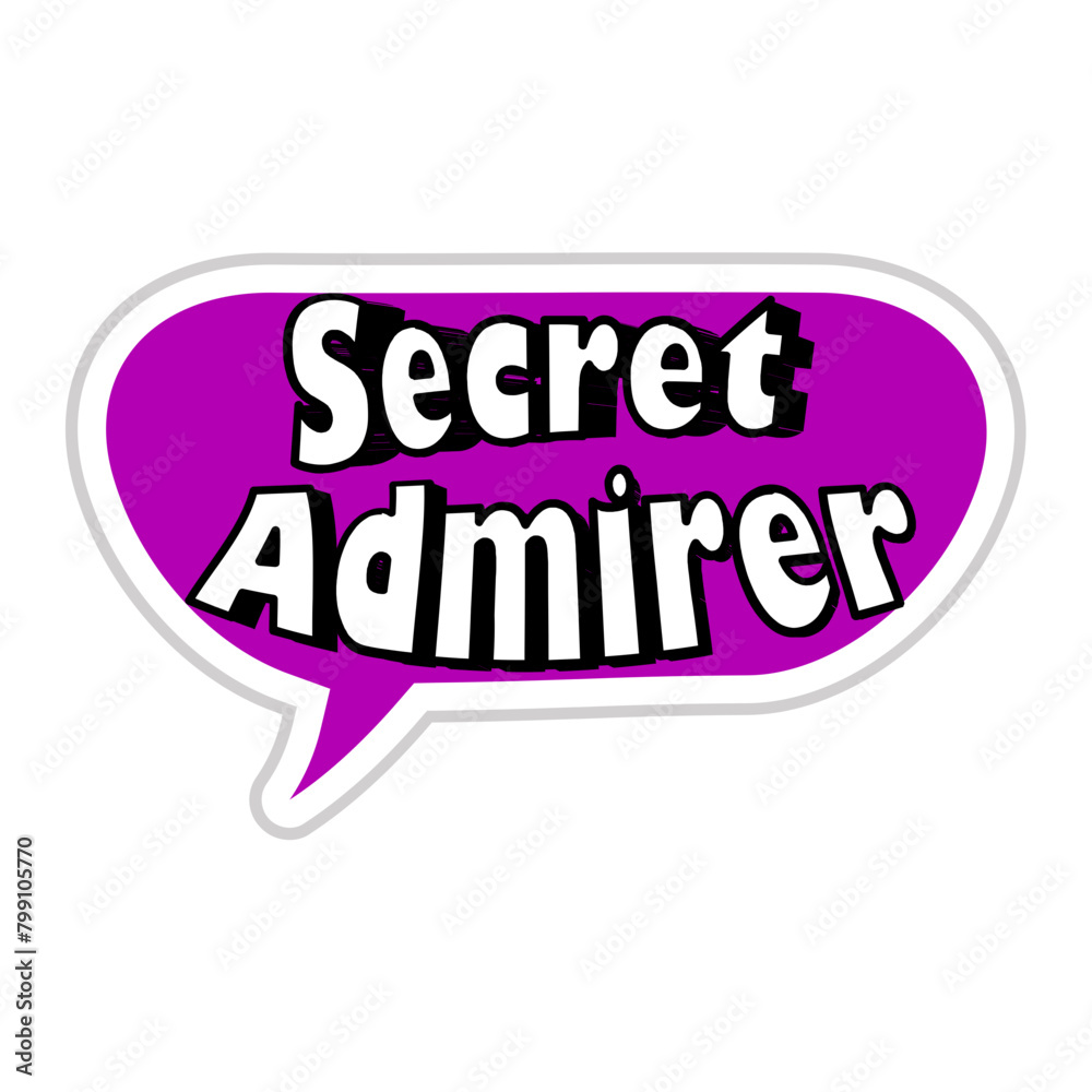 Secret Admirer Messages Sticker Design lettering sticker typographic message chat badge Secret Admirer Messages Sticker Design lettering sticker typographic message chat badge