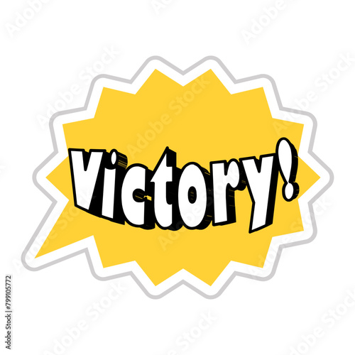 Victory! Messages Sticker Design lettering sticker typographic message chat badge