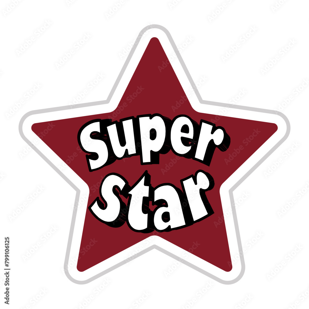 Obraz premium Superstar Messages Sticker Design lettering sticker typographic message chat badge