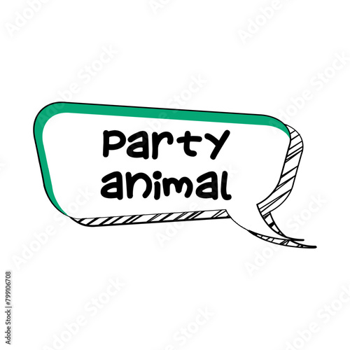 Party Animal Messages Sticker Design lettering sticker typographic message chat badge