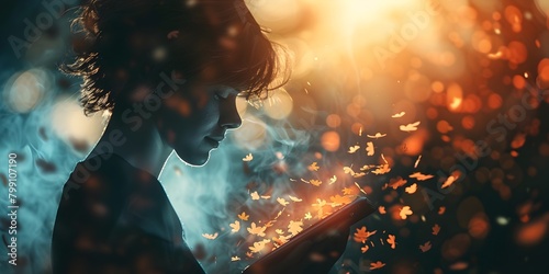 Enchanting Fantasy Storytelling App Concept with Mystical Silhouette