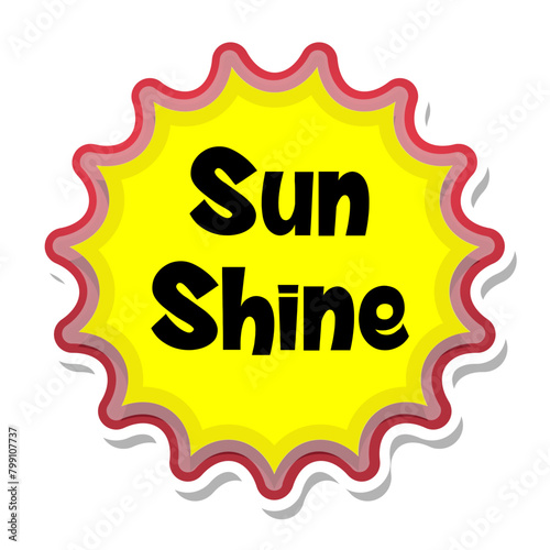 Sunshine Messages Sticker Design lettering sticker typographic message chat badge