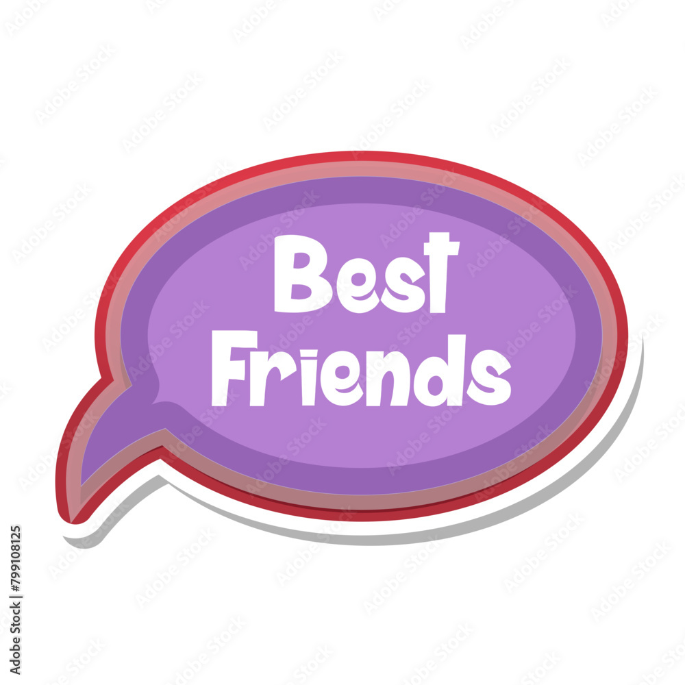 Best Friends Messages Sticker Design lettering sticker typographic message chat badge Best Friends Messages Sticker Design lettering sticker typographic message chat badge